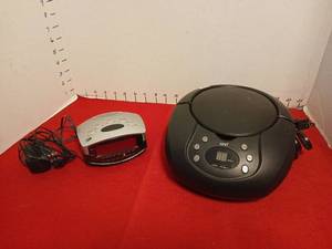 lot 1631 image: Onn Portable CD Boombox and Clock Radio Lot untested