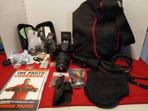 lot 1645 image: Nikon D5500 DSLR Camera with AF-S DX 18-55mm VR Lens Kit and Accessories