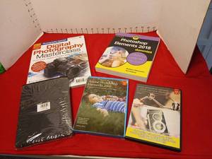 lot 1652 image: Photography Software Bundle Digital Photography Masterclass, Photoshop Elements 2018, Adobe Premiere Elements 12