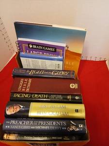 lot 1655 image: Lot of  Books Brain Games  Glory Death Life Billy Graham