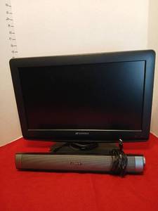 lot 1672 image: Sansui HDLCD19WB 19 inch LCD TV with Elegant Soundbar Model SKU-288928 no remote