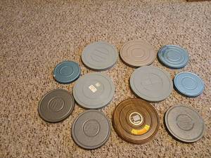lot 1674 image: Lot of  Film Reels  Movie Cans Various Colors