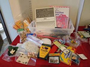 lot 1752 image: Craft Supplies Lot Canson Airbrush Paper Crayola Beads Wood Accents and more