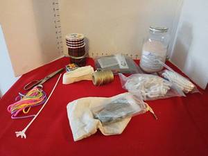 lot 1759 image: Craft Kit with Silica Gel, Ribbons, Wire, Tools