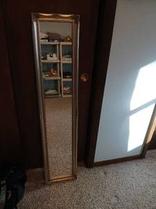 lot 1799 image: Tall Mirror with Ornate Frame 51x11