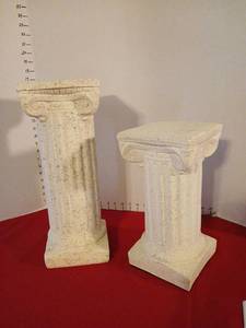 lot 1801 image: Two Decorative Column with Scrolled Volutes 12.5x6x6  and 16.6x6x6
