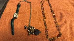lot 1915 image: Watch and necklaces