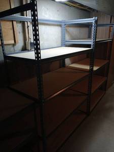 lot 2105 image: Gorilla Shelves Industrial Steel Shelving unit 6ftx4ftx2ft located in basement winner bring tools and or help