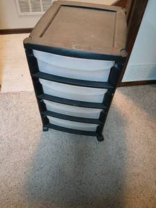 lot 2207 image: Home 4-Drawer Rolling Storage Cart with wheels26x16x19 located in basement