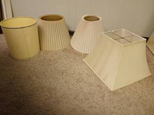 lot 2303 image: Lamp Shades Lot  Pieces Pleated Cylinder Tapered tallest 14inches