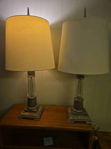 lot 2308 image: Pair of matching table lamps, 34in tall