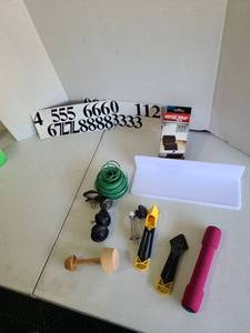lot 3216 image: Drywall Tool Set with Taping Knives Green Hose Repair Wrap abs more