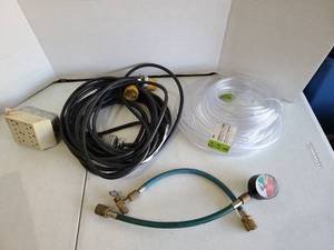 lot 3220 image: Clear Vinyl Tubing and Hose Kit with Pressure Gauge and Connectors