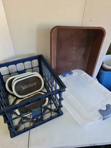 lot 3236 image: EZ Sliders  Blue Crate Organizer