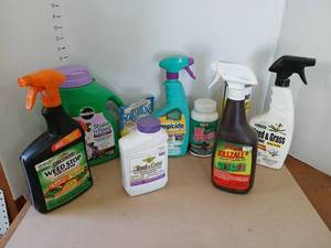 lot 3321 image: Lawn & Garden Chemical Lot  Bottles Weed Killer Fungicide Root Destroyer