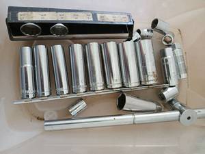 lot 3336 image: Socket Set with Case Deep Well and Standard Sockets Multiple Sizes