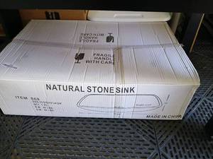 lot 3341 image: Natural Stone Sink Item 868 23 58x15x4 34 inches 1 Piece located in garage