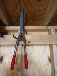 lot 5021 image: Sears Hedge Shears with Red Handles