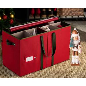 ZOBER Nutcracker Storage Containers - Ornament Christmas Figurine Storage Box - Christmas Village Containers Fits Up to 8 15-Inch Figurines & Xmas Decorations Accessories - Red