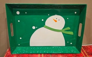 lot 156 image: Snowman Metal Tray (Not food safe)