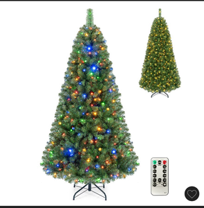 lot 6661 image: Costway 6 FT Pre-Lit Artificial Christmas Tree with 845 Dense Branch Tips, 350 LED Lights - Retail $0