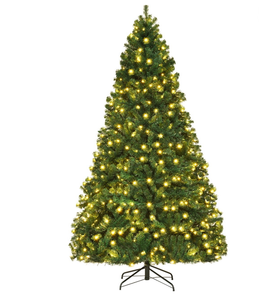 lot 6662 image: Costway 8Ft Pre-Lit PVC Christmas Tree Hinged 300400430 Lights - Retail $0