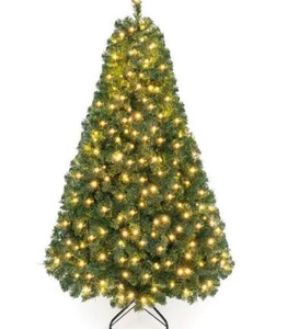 lot 6663 image: Costway 6 ft Artificial Green Christmas Outdoor Plant Decorated Tree - Retail $0
