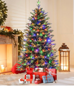 lot 6665 image: 6ft pre lit Christmas tree Prehinged - Retail $0