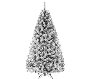 Costway 6-ft Full Rightside-up Flocked White Artificial Christmas Tree (unlit) Lights - Retail: $0