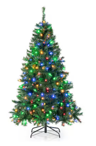 lot 6673 image: Costway 6-ft Pre-lit Full Rightside-up Green Artificial Christmas Tree  - Retail $0