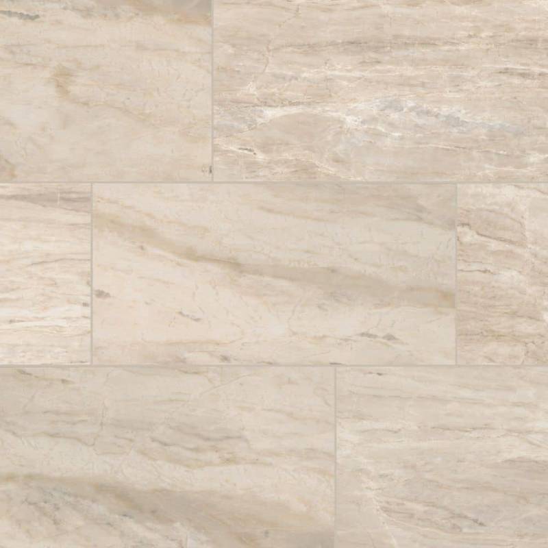 lot 5631 image: St. Clamont Ivory Marble 15 in. x 30 in. Glazed Porcelain Floor and Wall Tile (16.35 sq. ft.Case) - Retail $37