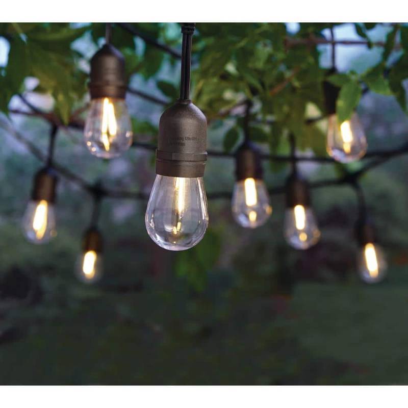 lot 5520 image: Hampton Bay IndoorOutdoor 24  String Light with S14 Single Filament LED Bulbs - Retail $65