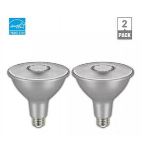 lot 6591 image: EcoSmart 120W Daylight PAR38 Dimmable LED Flood Light Bulb 2-Pack 1260 Lumen - Retail $22