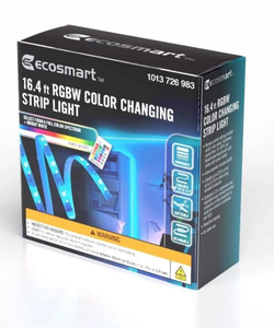 lot 6632 image: EcoSmart 16.4 ft RGBW Color Changing Strip Light 1013 726 983 - Retail $0