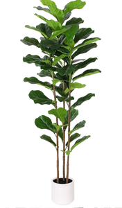 lot 424 image: Artificial Fiddle Leaf Fig Tree 5FT Faux Fiddle Leaves Fig Tree Artificial Plants in Pot for Indoor Outdoor Fake Tree Plants - Retail $75