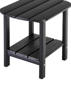 lot 426 image: Black Outdoor Side Table with Shelf Double-Layer Polyethylene Top - Retail $35