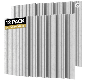 lot 434 image: TONOR Pack of 12 Large Acoustic Wall Panels, 120 x 60 x 1.8 cm Self-Adhesive Acoustic Foam for Absorbing Echoes in Houses, Offices and Recording Studios, white  - Retail $199
