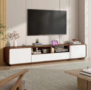 lot 494 image: TV Stand Media Console with Storage Suitable for TVs up to 110 inches - Retail $380