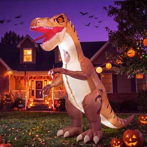 lot 510 image: Minetom Inflatable Dinosaur Costume Adult, LED T Rex Costume Halloween2 Modes Led Light  Fast Inflation with Powerful Fan  Durable Waterproof Material   Easy to Use  Fit for Various Events  - Retail $50
