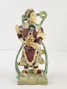 lot 92 image: Asian Warrior Figurine with Ornate Armor &amp Gold Accents