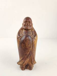 lot 111 image: Carved Wood Buddha Figure Figurine Statue