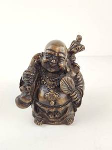 lot 129 image: Cast Metal Figurine Laughing Buddha with Sack