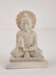 lot 135 image: Carved Stone Figurative Sculpture Seated Buddha