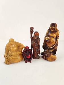lot 144 image: Lot of 4 Carved Buddha Figurines&nbsp