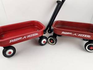 lot 173 image: Pair of Mini Radio Flyer Red Wagons