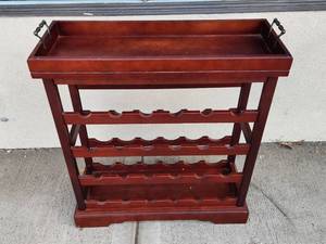 lot 193 image: Vintage Bombay Company Wood Wine Rack w Removable Tray