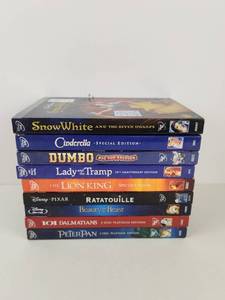 lot 202 image: Disney 9-Movie DVD Collection Snow White Cinderella Dumbo Lion King Ratatouille Diamond &amp Platinum Editions