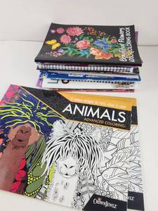 lot 213 image: Lot of 8 Adult Coloring Books Advanced Creative Haven Animals Butterflies Travel World