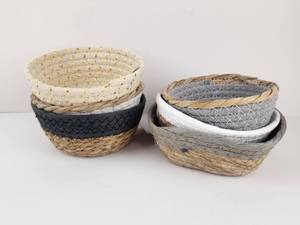 lot 229 image: Woven Baskets 6-Pack Mixed Colors and Sizes