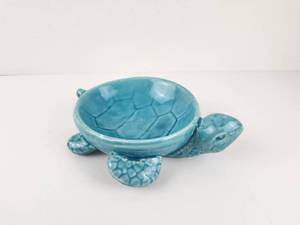 lot 232 image: Blue Turtle Decorative Bowl with Handles